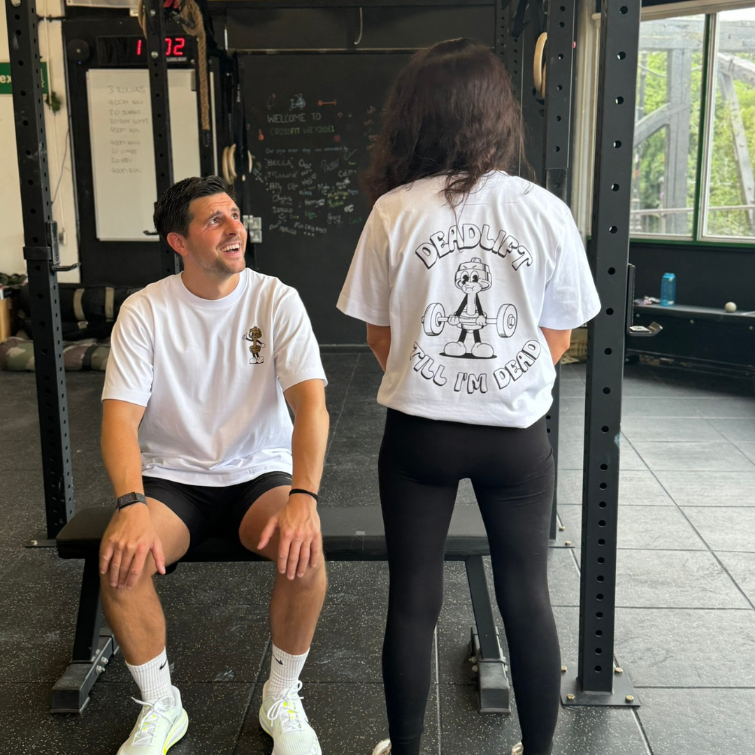 🥉 Deadlift Till I'm Dead - Bronze Level on White Oversized - Deadlift