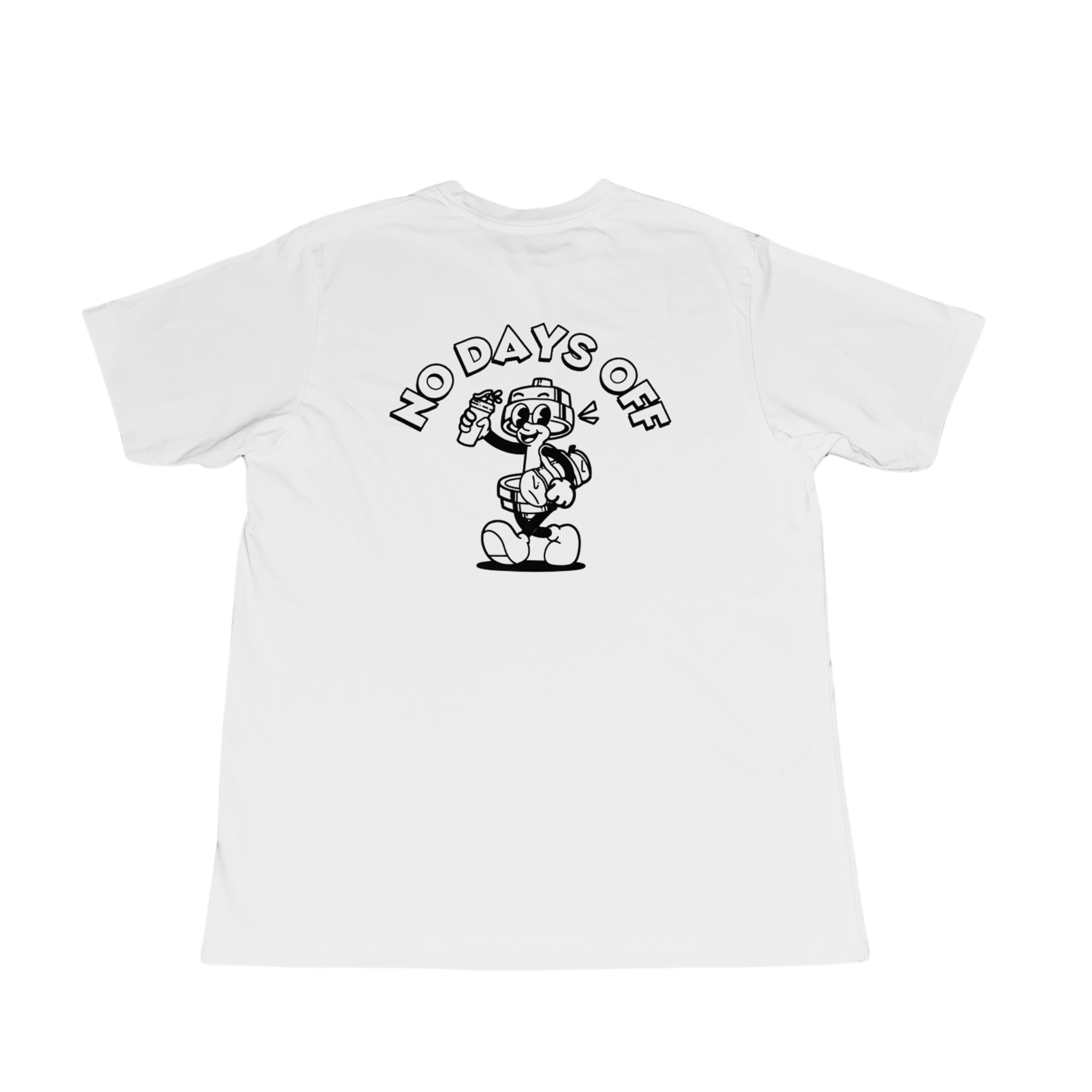 'No Days Off' - White Oversized T-shirt