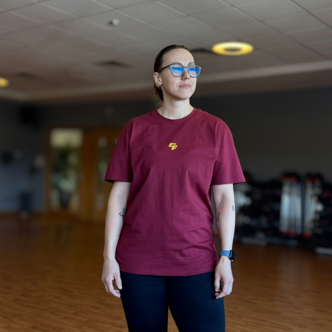 š„Never Skip Leg Day - Silver Level on Burgundy tee - Squat