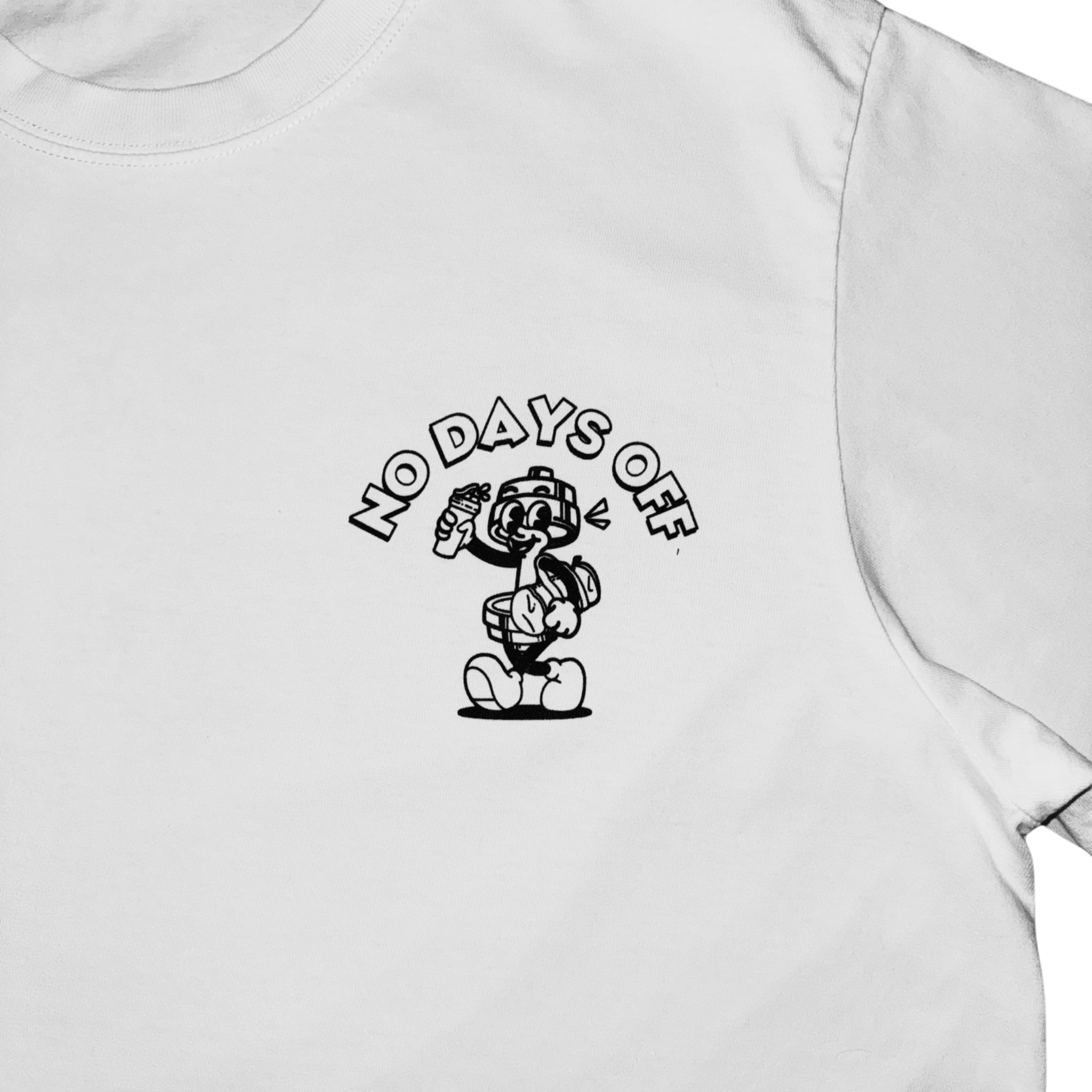 'No Days Off' - White Oversized T-shirt