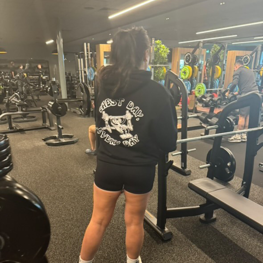 🥉 Chest Day, Every Day - Bronze Level on Black Oversized - Bench press