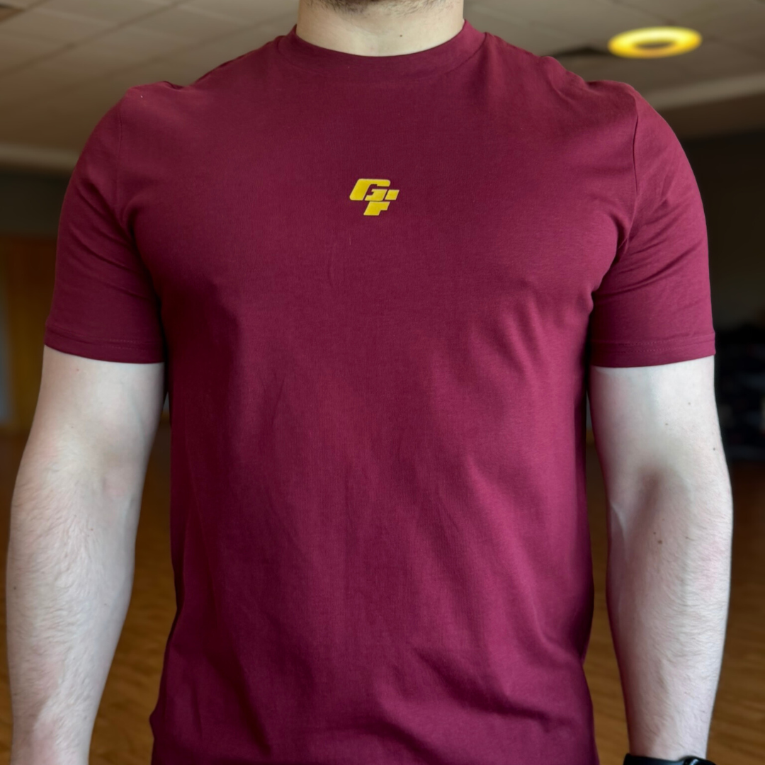 🥉Never Skip Leg Day - Bronze Level on Burgundy tee - Squat