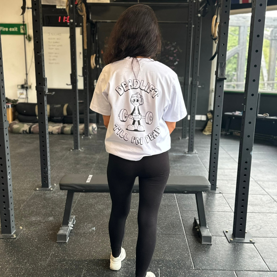 🥉 Deadlift Till I'm Dead - Bronze Level on White Oversized - Deadlift