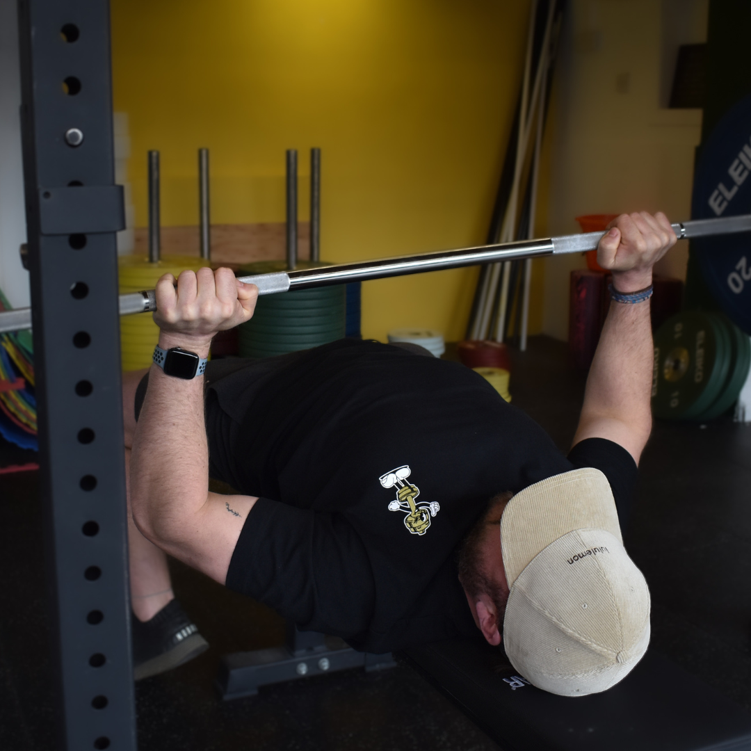 🥇 Chest Day, Every Day - Gold Level on Black Oversized - Bench press