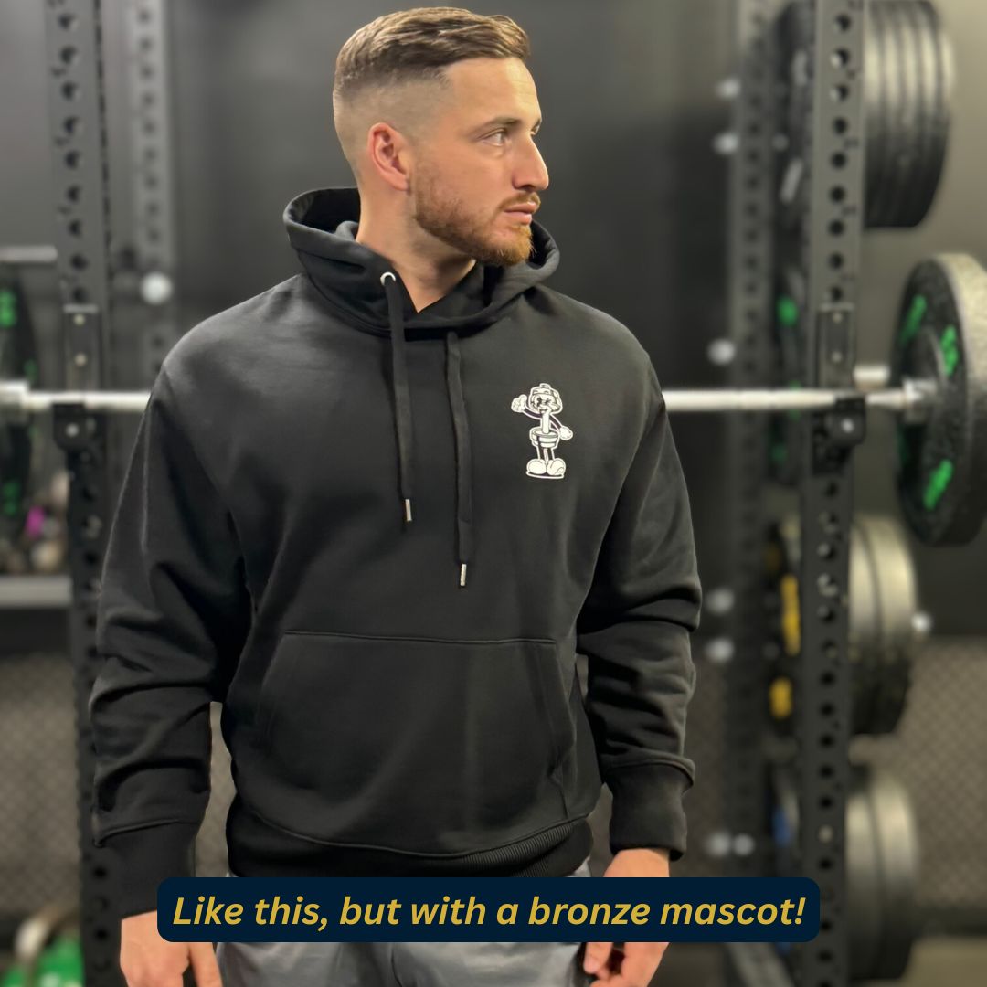 🥉 Press to Impress - Bronze Level on Black Hoodie - (Strict) Overhead Press