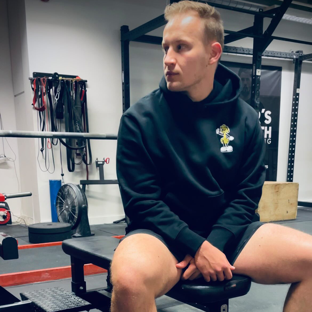 🥇Never Skip Leg Day - Gold Level on Black Hoodie - Squat