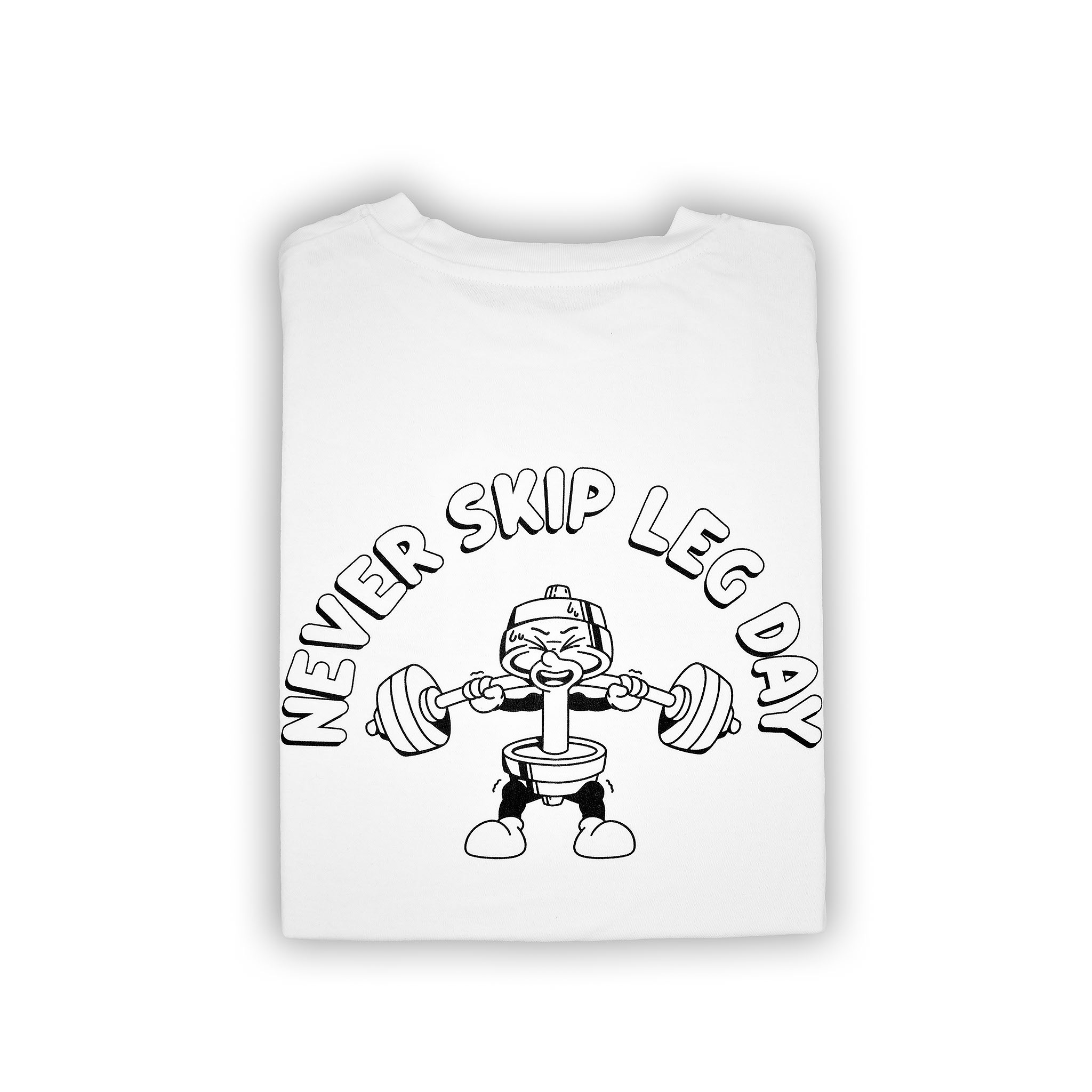 🥈Never Skip Leg Day - Silver Level on White Oversized - Squat