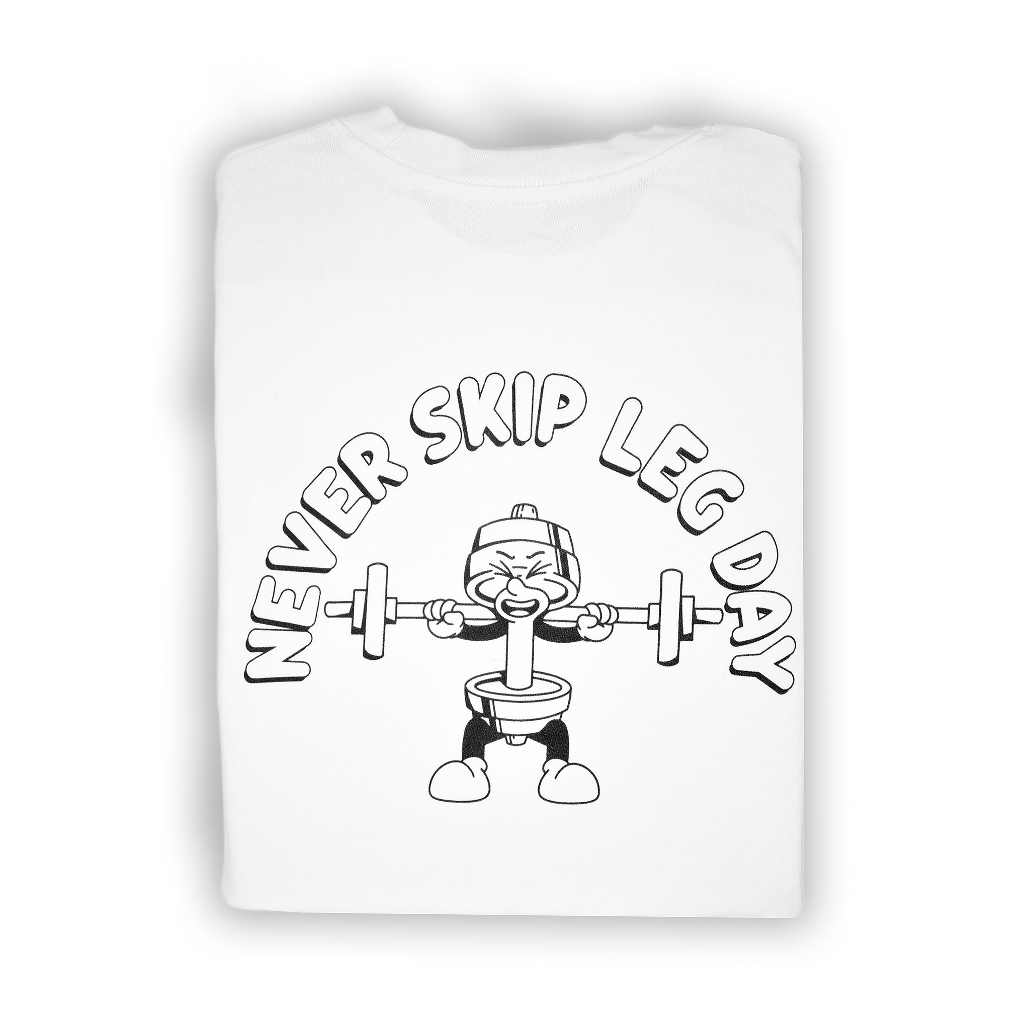 🥉Never Skip Leg Day - Bronze Level on White Oversized - Squat
