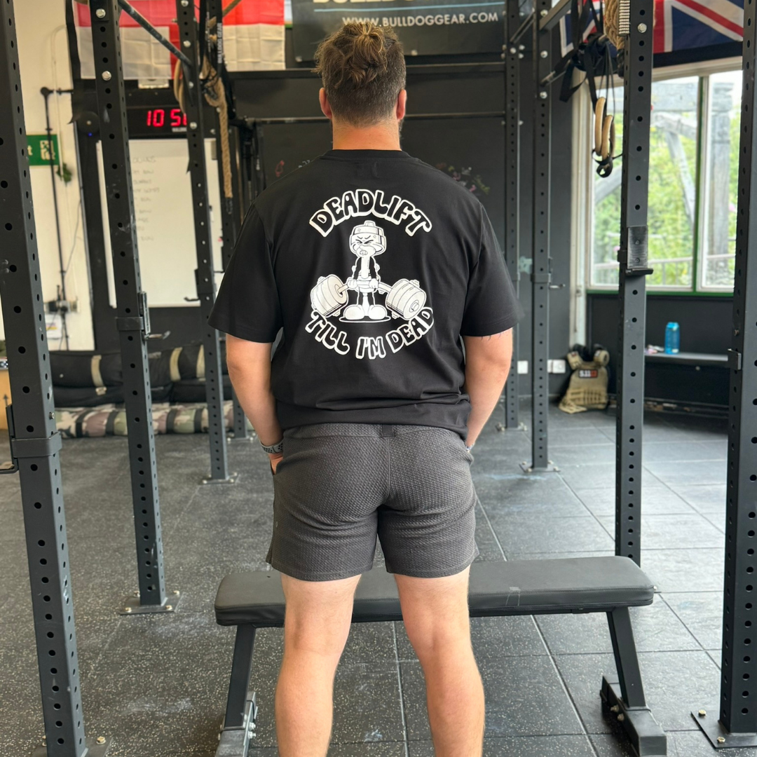 🥇 Deadlift Till I'm Dead - Gold Level on Black Oversized - Deadlift