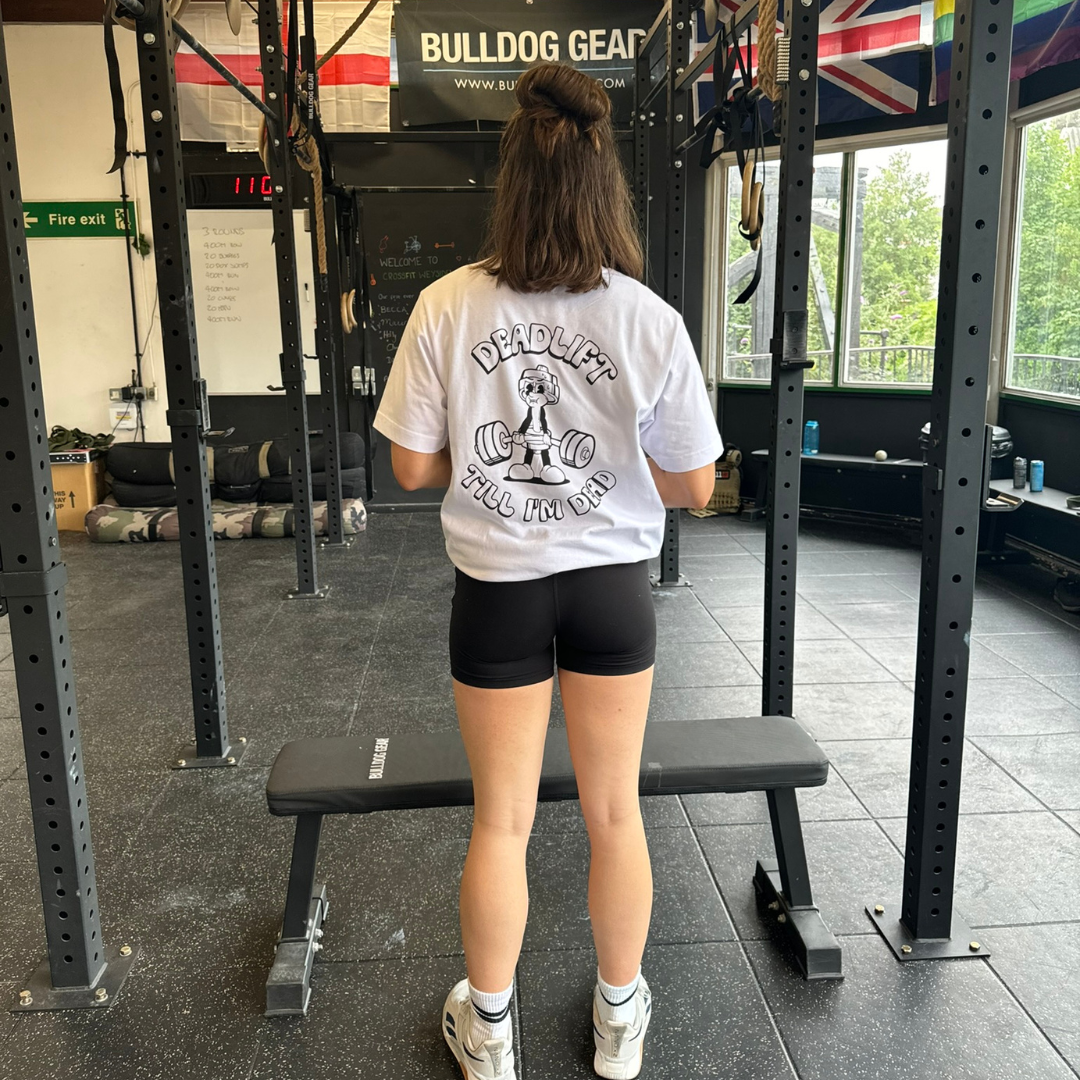 🥈 Deadlift Till I'm Dead - Silver Level on White Oversized - Deadlift