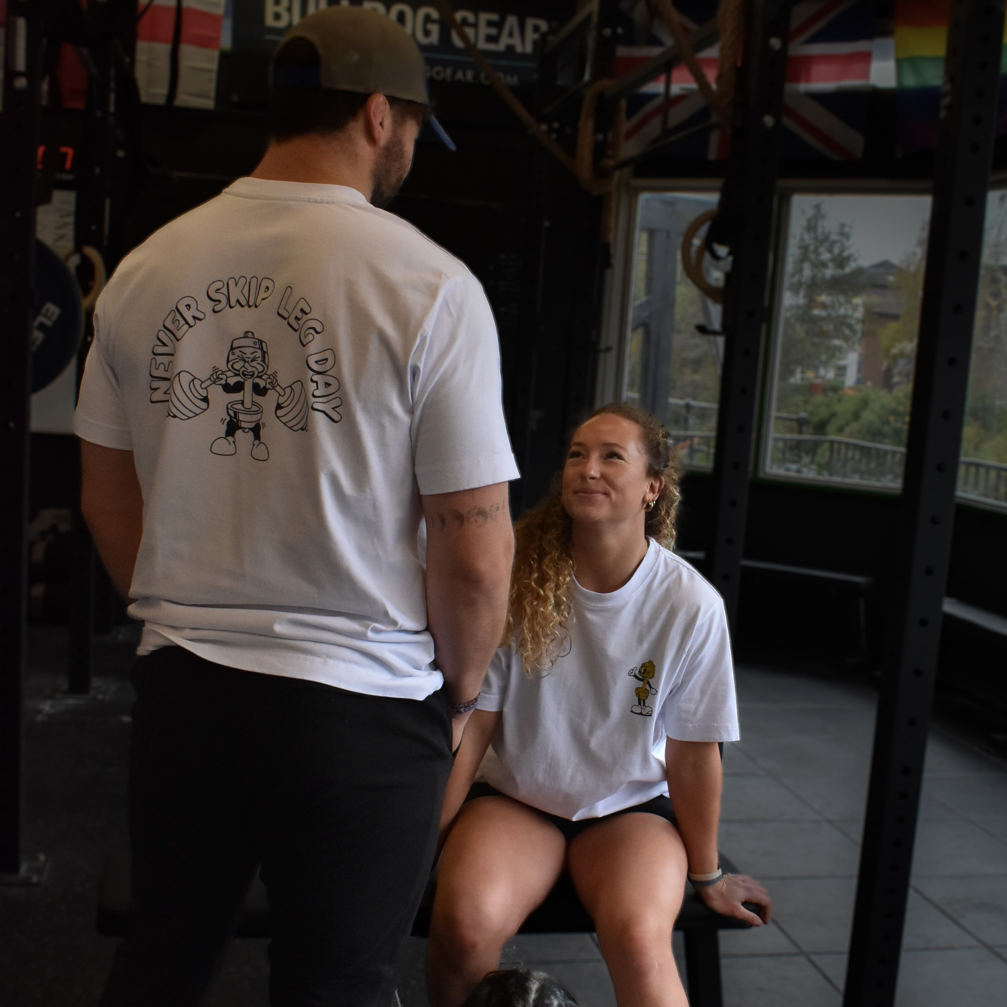 🥇Never Skip Leg Day - Gold Level on White Oversized - Squat